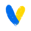icono con forma de corazon y la bandera de ucrania